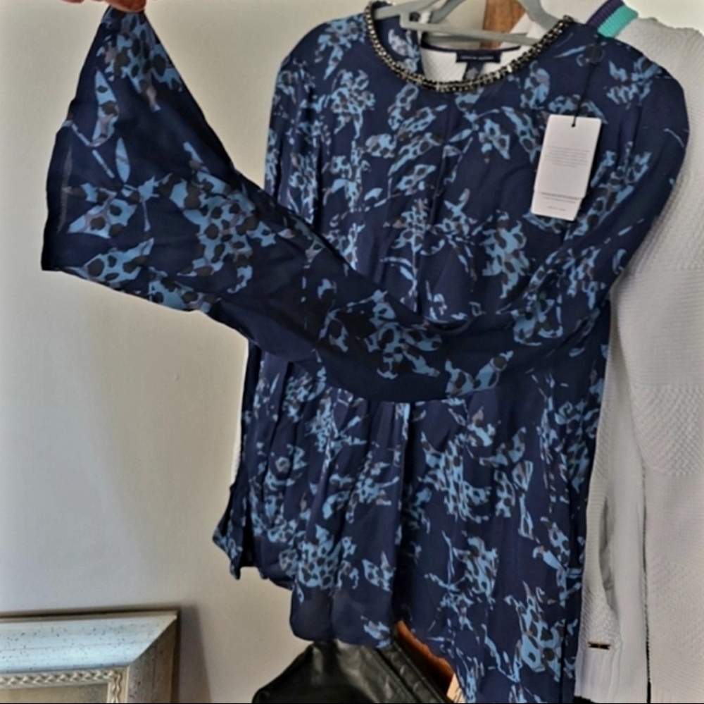 $275 NWT Jewelry Collar REISS Flared Blouse From London FINAL OFFER New Tags Att